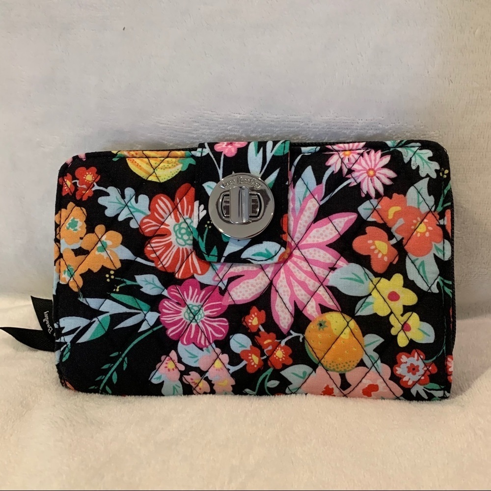 NWT RFID Turnlock Wallet in Tangerine Twist​​​